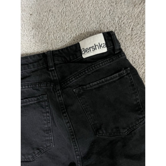 Bershka Black Demin Distressed Destroyed Raw Hem Jeans US 6 - Picture 5 of 5